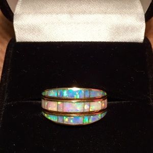 14K gold Opal ring 4 bands-in-1- See pics!! Size 5